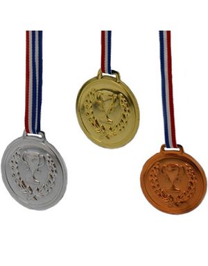 6 st Guld-, Silver och Bronsmedaljer med Snöre
