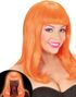 Neonorange Peruk med Lugg - Lyser Under UV-Ljus