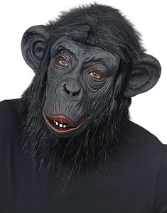 Heltäckande Gorilla Latexmask med Fuskpäls