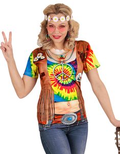 Fotorealistisk Hippie T-shirt (Dam)