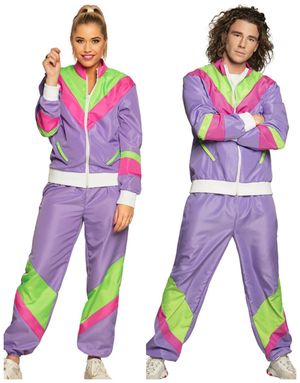 Pardräkt - Lila 80-tals Grilldress med Fickor