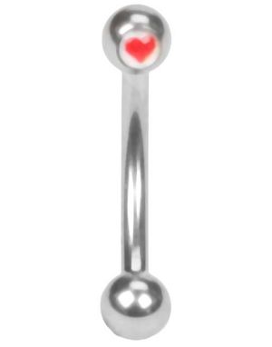 Classic Red Heart - 1.2 mm x 8 mm Ögonbrynspiercing