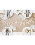Merry Christmas Banner i Treverk med 2 meter Tråd