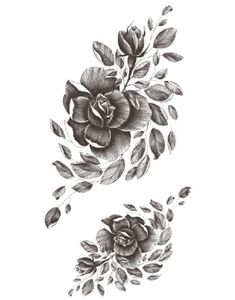 Dark Flowers - 2 stk Tatoveringer (Fake Tattoo)
