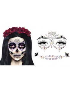 Calavera Silverfärgade Ansiktsstenar / Smycken  
