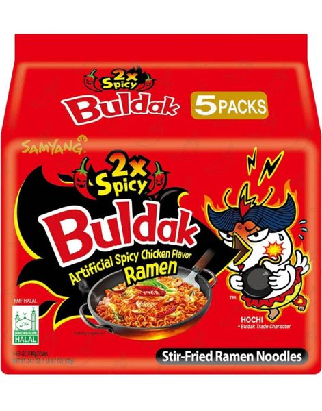 5-Pack Samyang Buldak 2x Spicy Hot Chicken Flavor Ramen 700 gram (Korea)