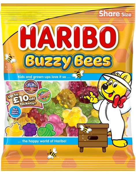 Haribo Buzzy Bees - Blomst- och Biformade Skum- och Gelégodisbitar 140g