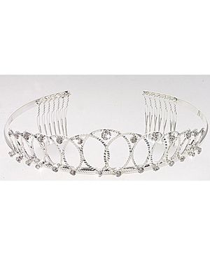 Gnistrande Diadem m/Stenar - Silverfärgad