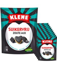 8 st Klene Sockerfria Salt Lakrits Mix - Helt Paket 1,4 kg