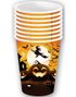 6 stk Orange Pappkopper med Gresskar, Heks og Andre Halloween Motiver 355 ml