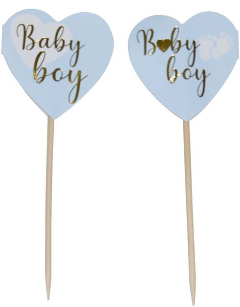 10 stk Baby Boy Kaketoppere 10 cm 
