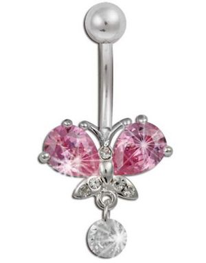 Jungle Butterfly Navelpiercing - Rosa