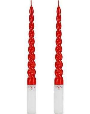 2 stk Julenisse Kronelys 25 cm