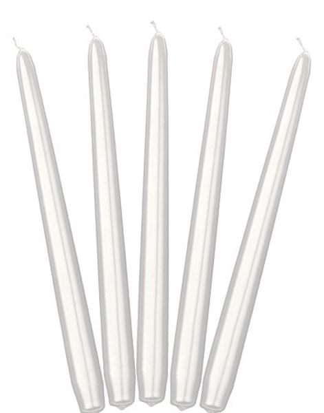 10 stk Pärlvita Kronljus 24 cm