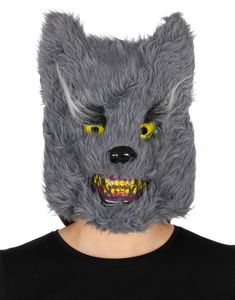 Skummel Grå Ulvemaske