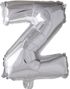 JUMBO Silverfärgade Bokstavsballonger A-Z - 102 cm