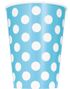 6 st Ljusblå Polka Dots Pappmuggar 355 ml