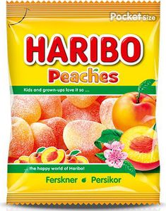 Haribo Persikor - Sockrad Vingummi 80 gram