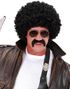 Svart Afro Peruk med Mustasch och Pilotbrillor