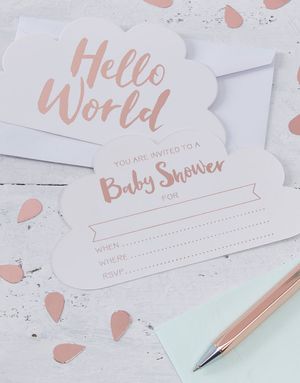 10 stk Invitationer - Hello World