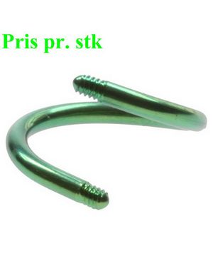 Grön Curved Stång i Titan till 1,2 mm Kula
