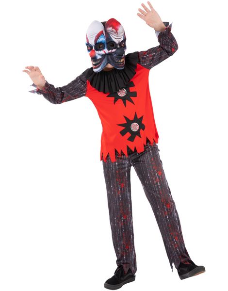 Skummelt 2 Hodet Klovnekostyme med Maske til Barn