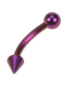 Banan Lila med Spike & Rund Kula - 1,2 x 8 mm Ögonbrynspiercing