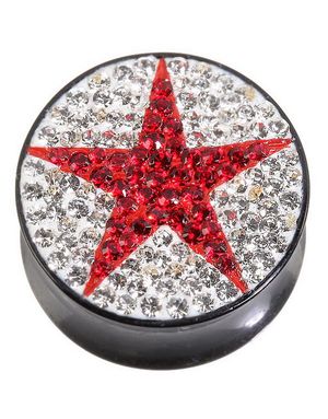 Red Diamond Star - Svart Piercing Plugg