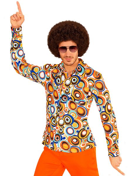 70 Tals Disco Bubblor Kostymskjorta till Man