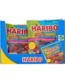 12 stk Haribo Sour Sparks - Sur Lynformet Vingummi - Hel Eske 1,68 kg