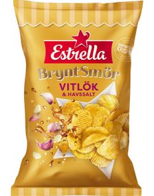 Estrella Finriflet Potetgull med Brunet Smør, Hvitløk og Havsalt 175 gram