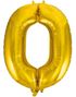 JUMBO Guldfärgade Sifferballonger 0-9 - 86 cm