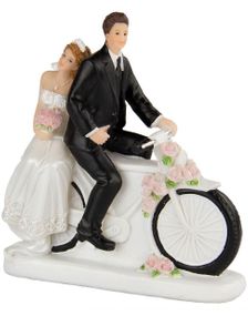 Brudpar På Cykel - Tårttopp 11 cm