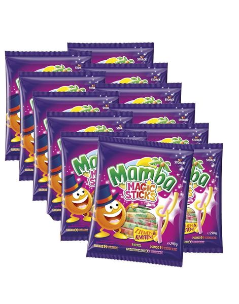 24 stk Mamba Magic Sticks - Karamell Stenger med Forskjellige Frukt- og Bærsmaker 3,36 kg