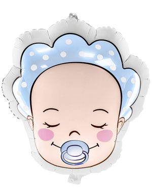 Blå Baby Folieballong til Dåp, Babyshower og Bursdag 45x40 cm