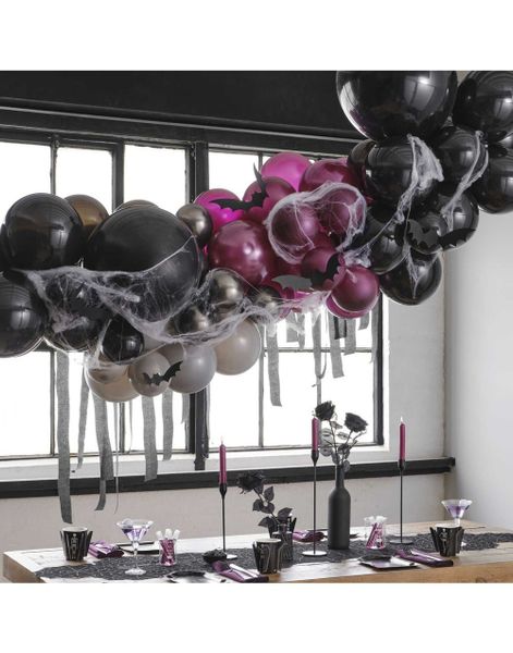 Halloween Ballongbuesett med Flaggermus og Spindelvev