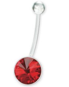 Big Red Diamond Navelpiercing För Gravida