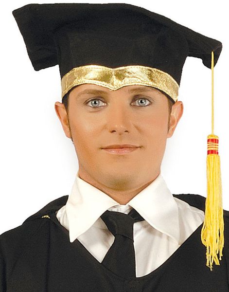 Svart Examenshatt med Guldfärgad Kant och Tofs