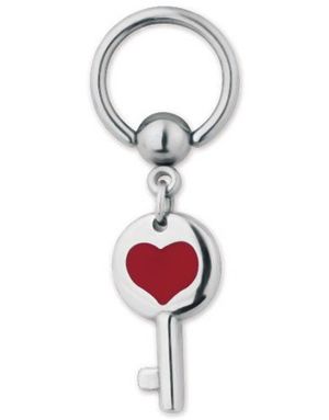 Steel Love Key BCR Piercing - Strl 1.6 x 10 mm
