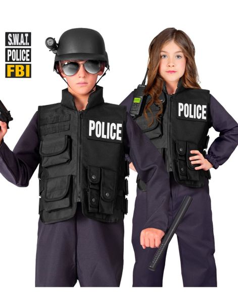 S.W.A.T Vest med 3 Avtagbare Merker – Barn