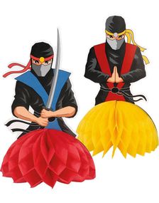 2 stk Ninja Honeycomb Borddekorasjoner 20x8,5 cm - Ninjafest