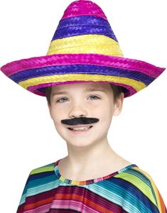 Flerfärgad Sombrero Stråhatt för Barn 38 cm