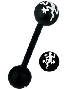 Salamander - Svart & Vit Tungpiercing