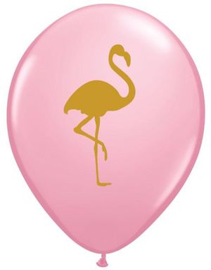 25 stk Rosa Ballonger med Flamingo Motiv 28 cm