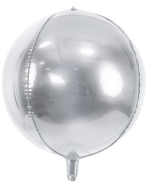 Silverfärgad Metallisk Orbz / Ballongbubbla 40 cm