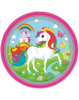 8 stk Papptallrikar 23 cm - Unicorn Dream
