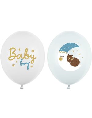 6 stk 30 cm - Baby Boy Ballonger Miks