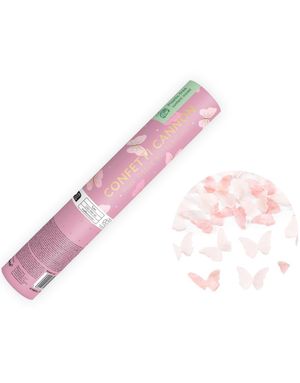Konfettikanon med Rosa Sommerfugler 20cm 