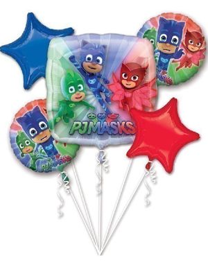 Pyjamashjältarna Ballongbukett med 5 Folieballonger