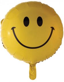 Gul Smiley Folieballong 46 cm